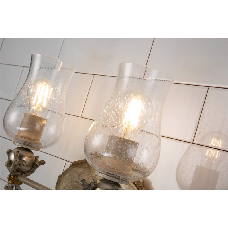 Lucas McKearn Trellis 2-light Metal Bath Vanity Light in Neutral Cream/Silver