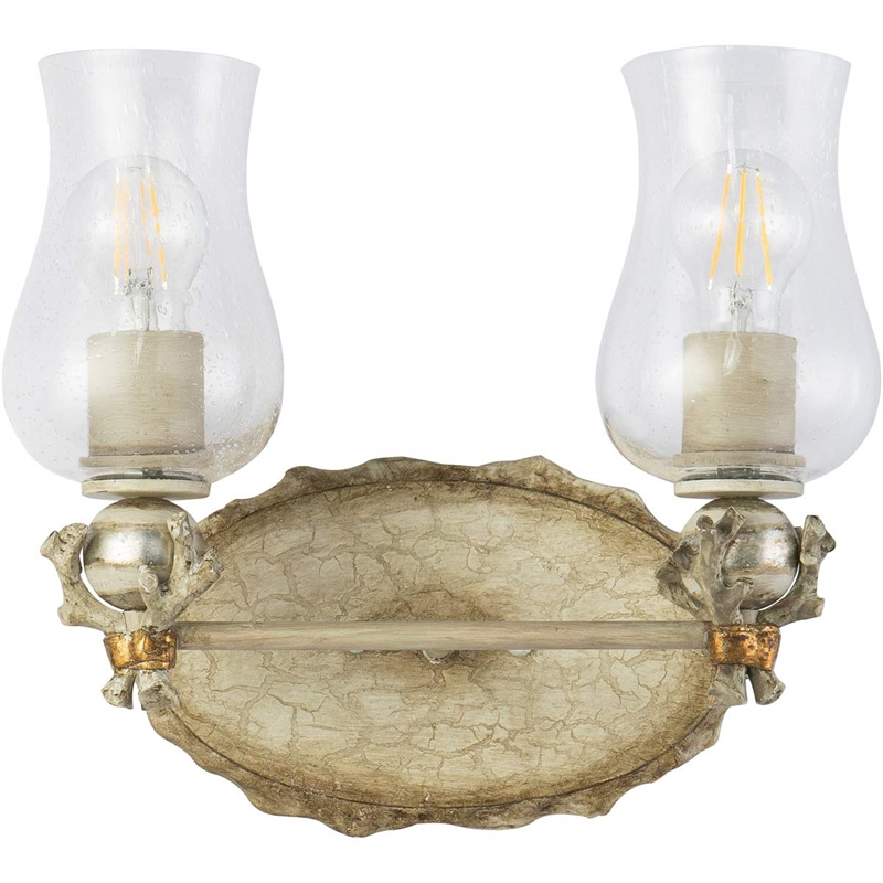 Lucas McKearn Trellis 2-light Metal Bath Vanity Light in Neutral Cream/Silver