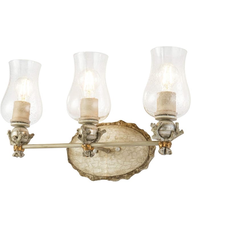 Lucas McKearn Trellis 3-light Metal Bath Vanity Light in Neutral Cream/Silver