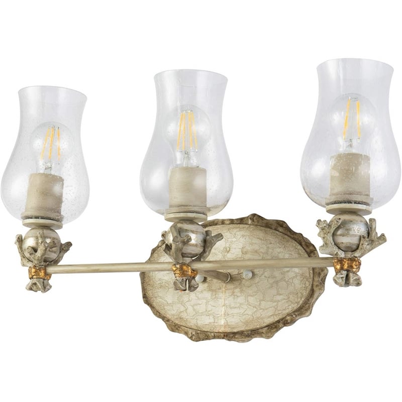 Lucas McKearn Trellis 3-light Metal Bath Vanity Light in Neutral Cream/Silver