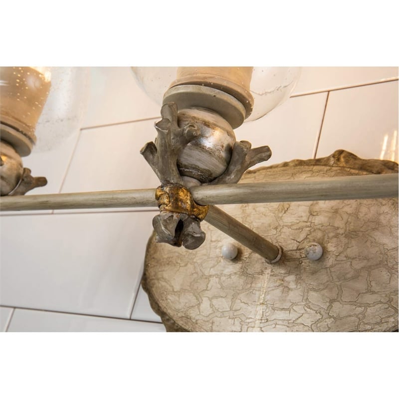 Lucas McKearn Trellis 3-light Metal Bath Vanity Light in Neutral Cream/Silver