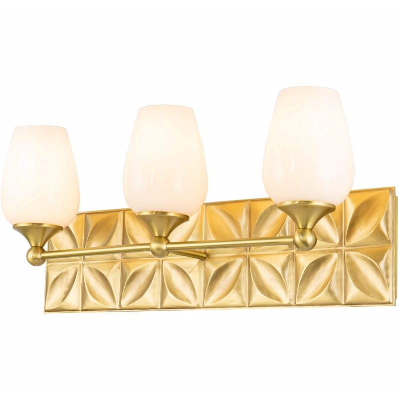 Lucas McKearn Epsilon 3-light Metal Bath Vanity Light in Aged Brass