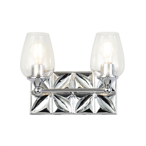 Lucas McKearn Epsilon 2-light Metal Bath Vanity Light in Polished Chrome