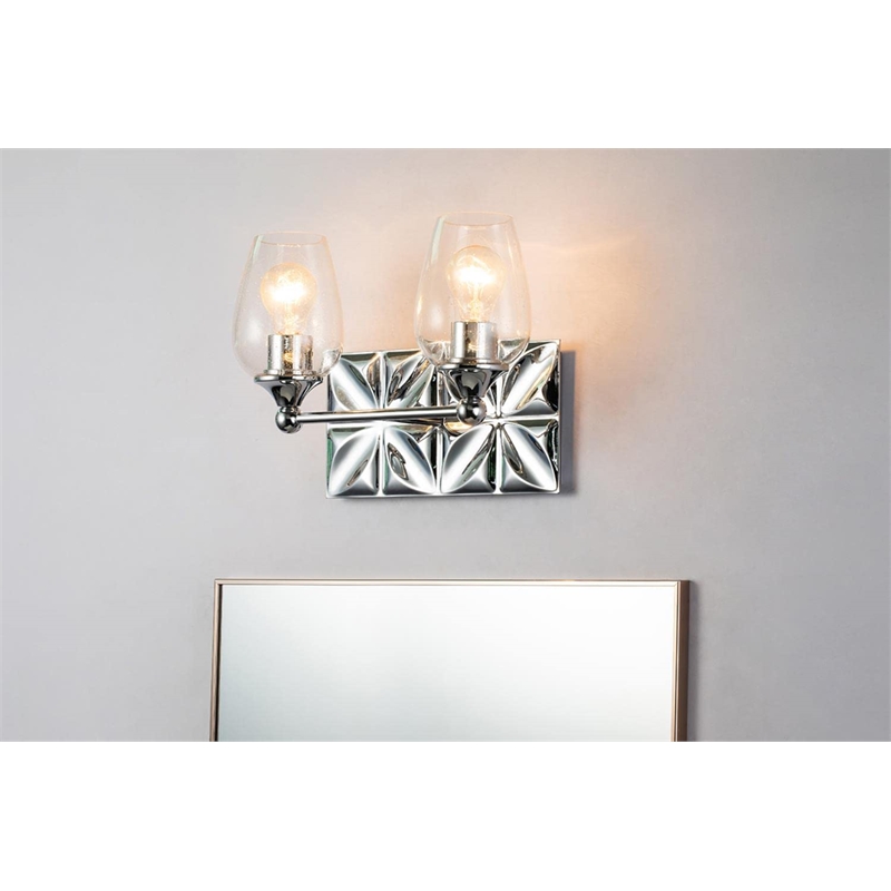 Lucas McKearn Epsilon 2-light Metal Bath Vanity Light in Polished Chrome