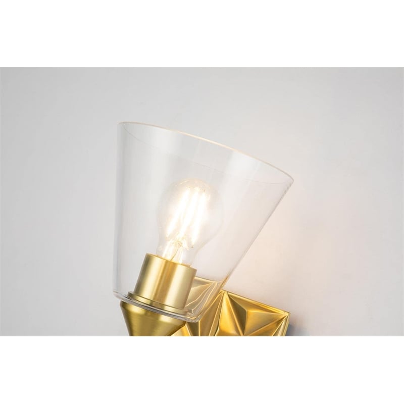 Lucas McKearn Alpha 1-light Metal Bath Vanity Light in Aged Brass