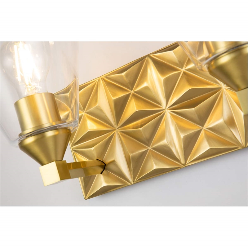 Lucas McKearn Alpha 2-light Metal Bath Vanity Light in Aged Brass