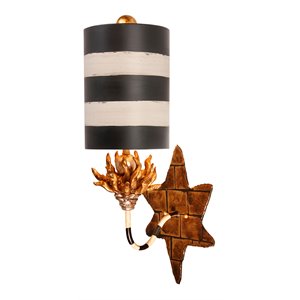 lucas mckearn audubon 1-light resin sconce with gold accents in black/ivory