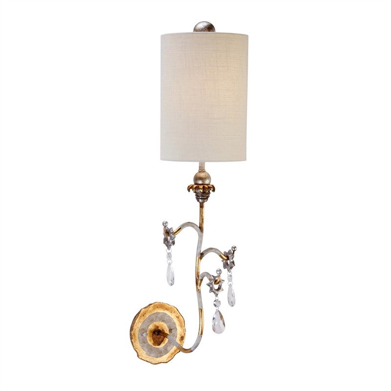 Lucas McKearn Tivoli 1-light Traditional Crystal Wall Sconce in Cream/Gold