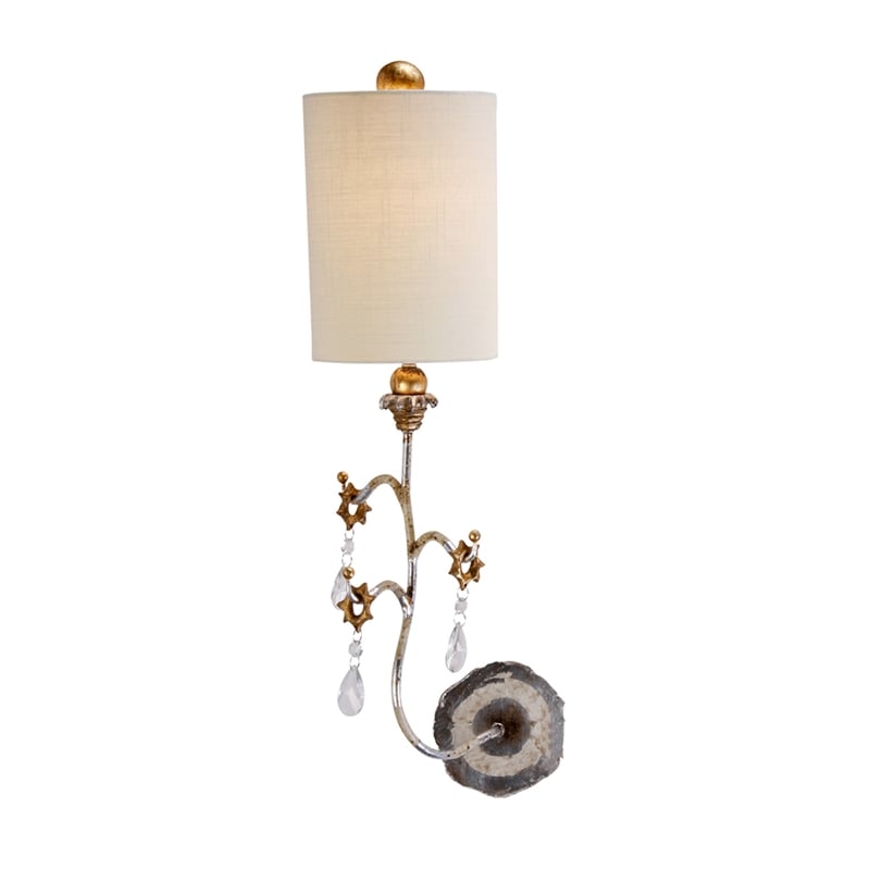 Lucas McKearn Tivoli 1-light Traditional Crystal Wall Sconce in Cream/Silver