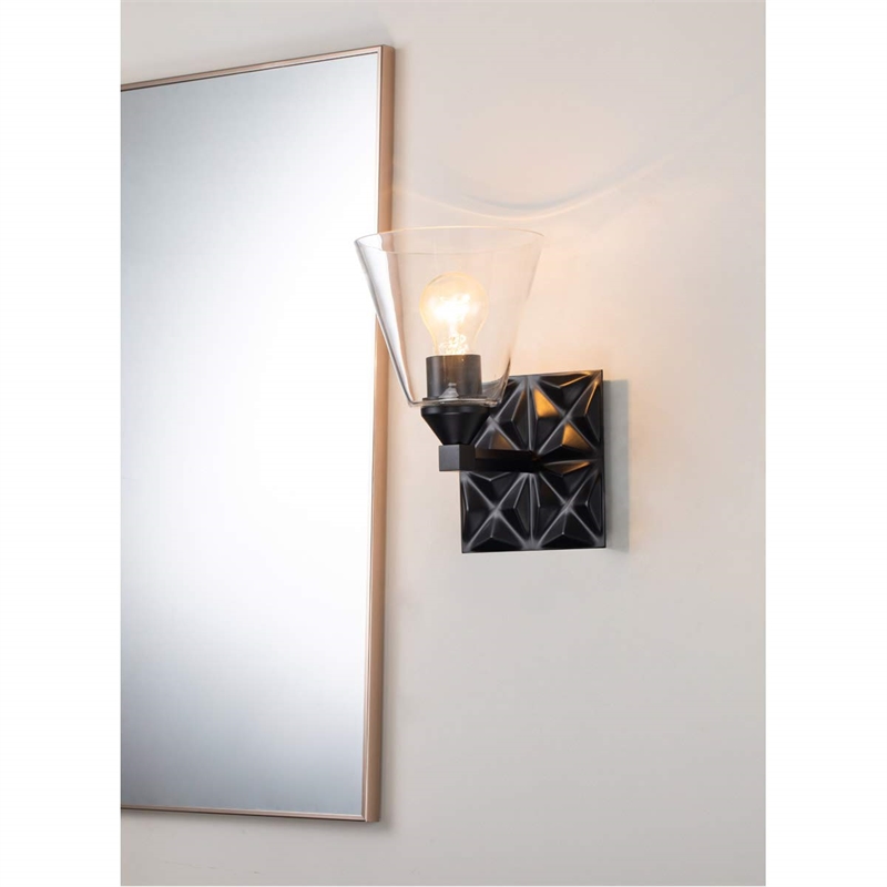 Lucas McKearn Alpha 1-light Metal Bath Vanity Light in Matte Black
