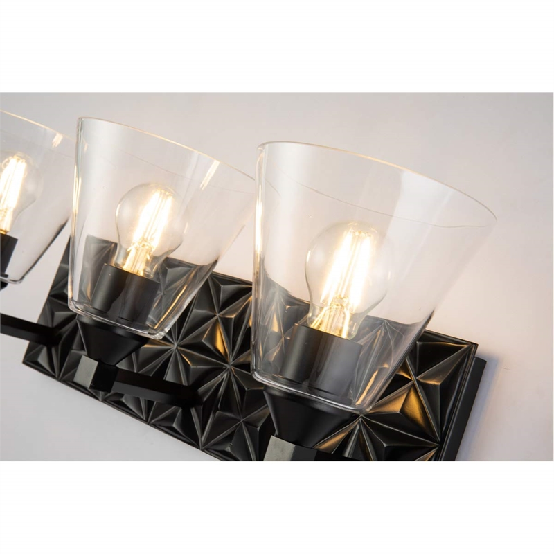 Lucas McKearn Alpha 3-light Metal Bath Vanity Light in Matte Black