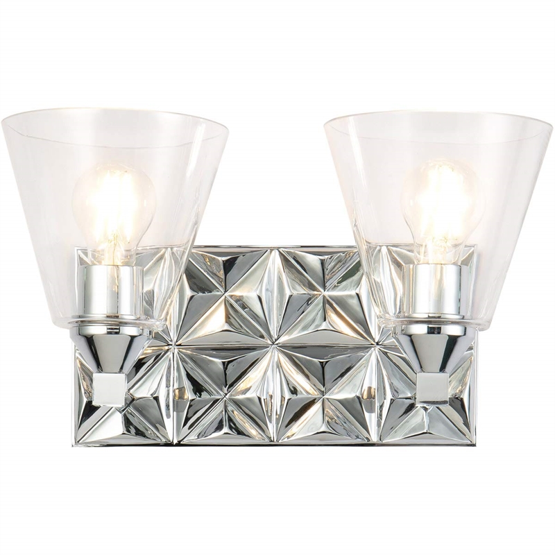 Lucas McKearn Alpha 2-light Metal Bath Vanity Light in Polished Chrome
