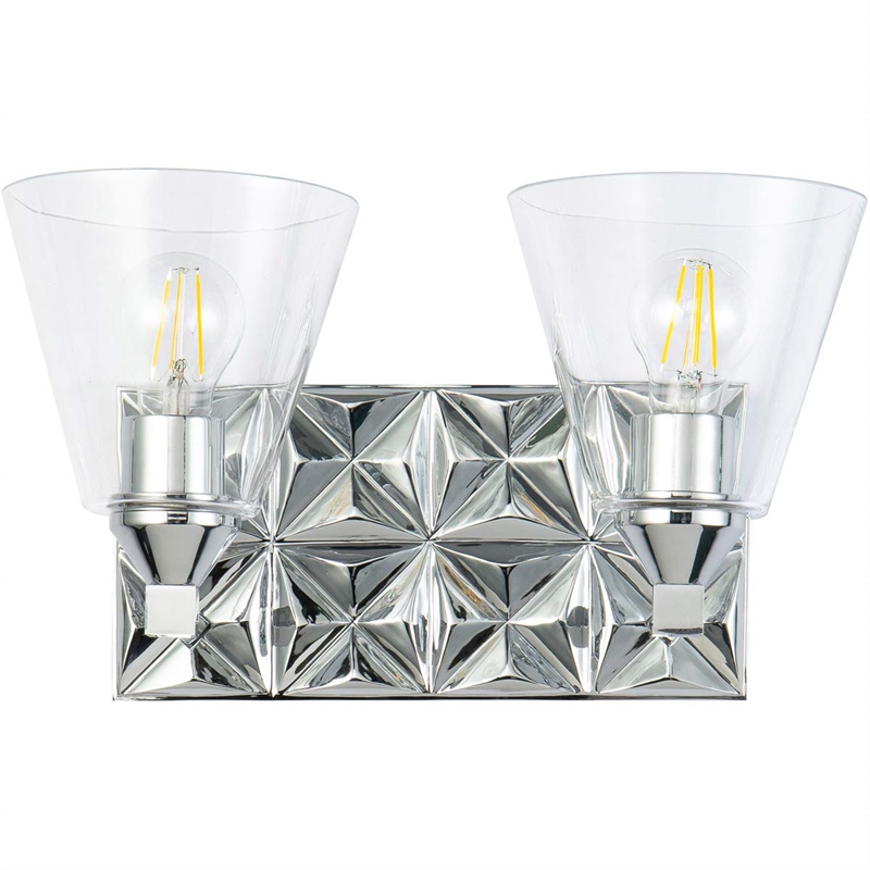 Lucas McKearn Alpha 2-light Metal Bath Vanity Light in Polished Chrome
