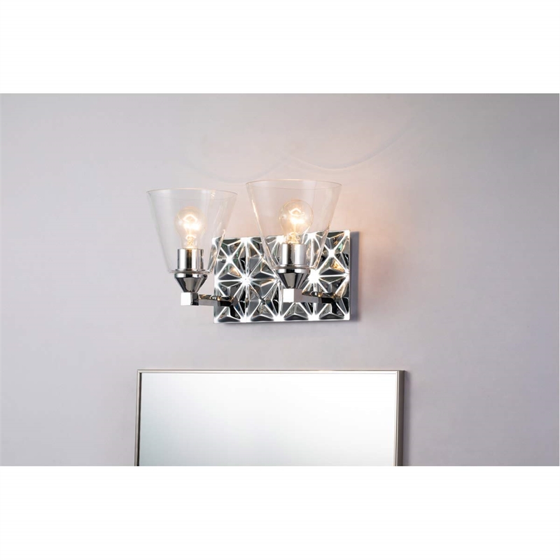 Lucas McKearn Alpha 2-light Metal Bath Vanity Light in Polished Chrome
