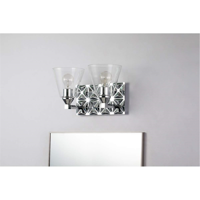 Lucas McKearn Alpha 2-light Metal Bath Vanity Light in Polished Chrome