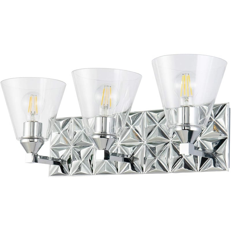 Lucas McKearn Alpha 3-light Metal Bath Vanity Light in Polished Chrome