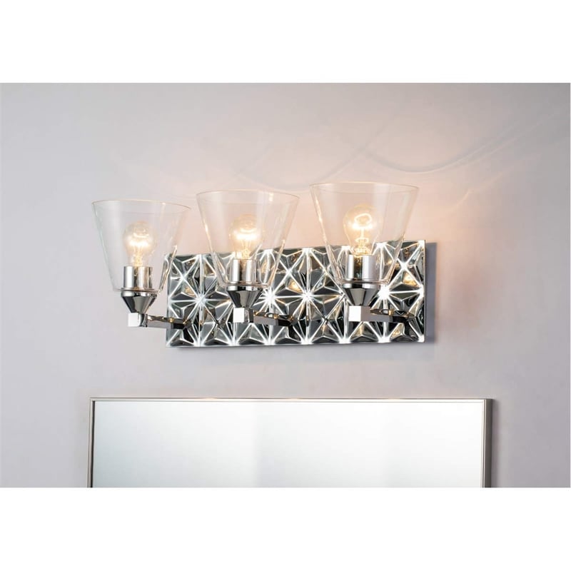 Lucas McKearn Alpha 3-light Metal Bath Vanity Light in Polished Chrome