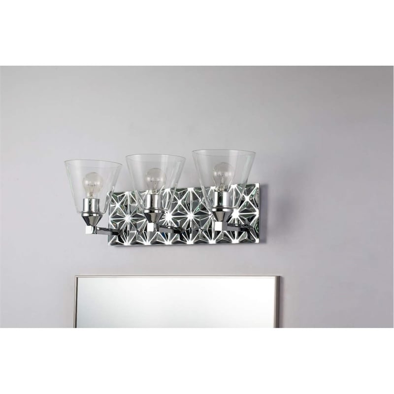 Lucas McKearn Alpha 3-light Metal Bath Vanity Light in Polished Chrome