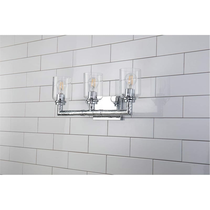 Lucas McKearn Rampart 3-light Metal Bath Vanity Light in Polished Chrome