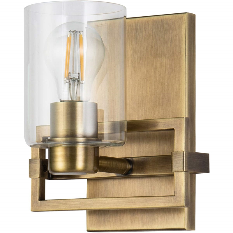 Lucas McKearn Estes 1-light Metal Bath Vanity Light in Aged Brass