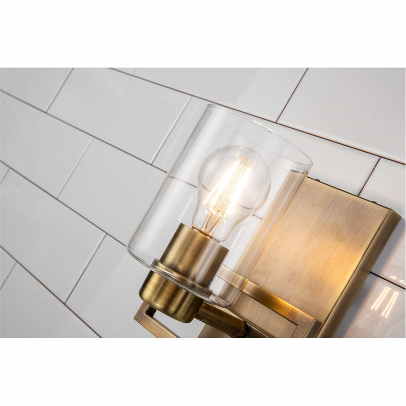 Lucas McKearn Estes 1-light Metal Bath Vanity Light in Aged Brass