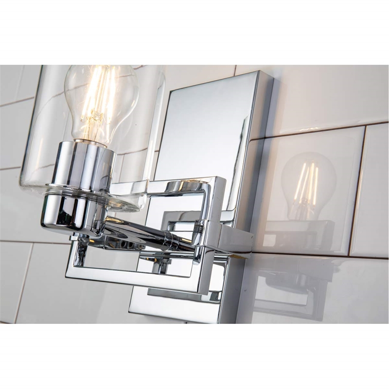 Lucas McKearn Estes 1-light Metal Bath Vanity Light in Polished Chrome