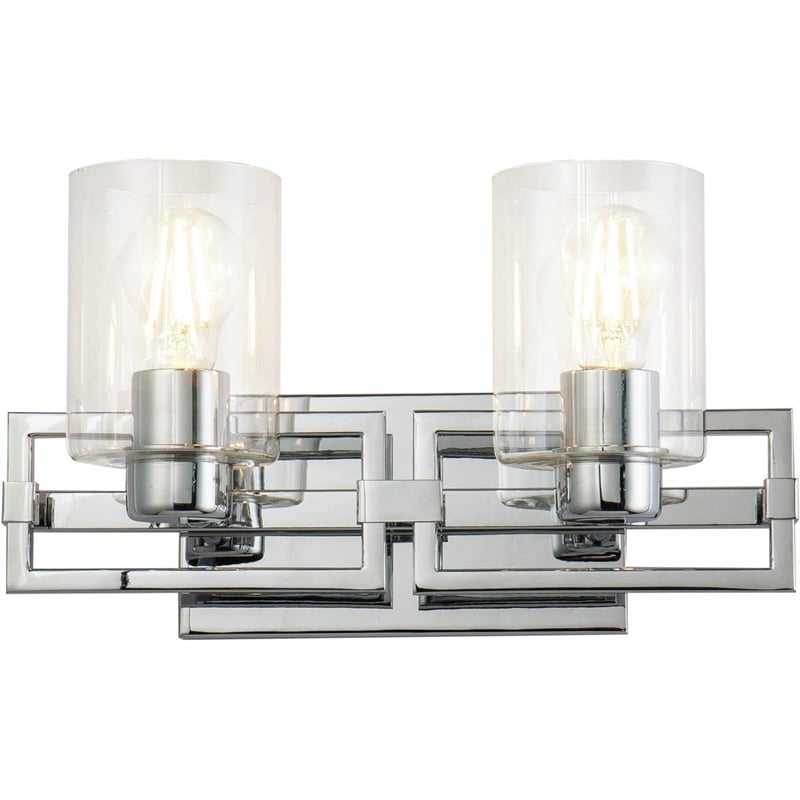 Lucas McKearn Estes 2-light Metal Bath Vanity Light in Polished Chrome