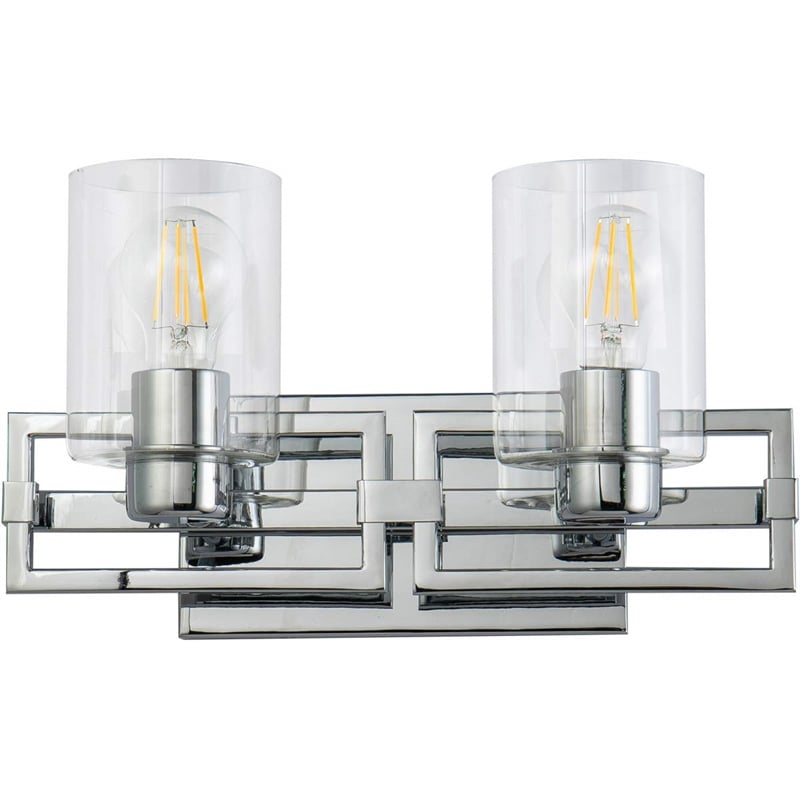 Lucas McKearn Estes 2-light Metal Bath Vanity Light in Polished Chrome