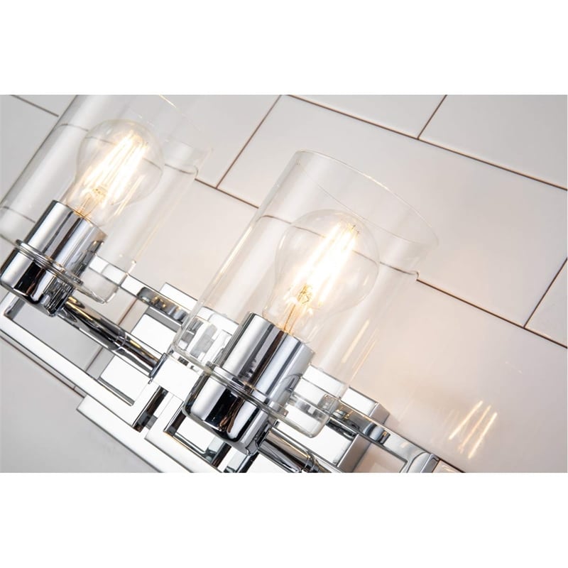 Lucas McKearn Estes 2-light Metal Bath Vanity Light in Polished Chrome