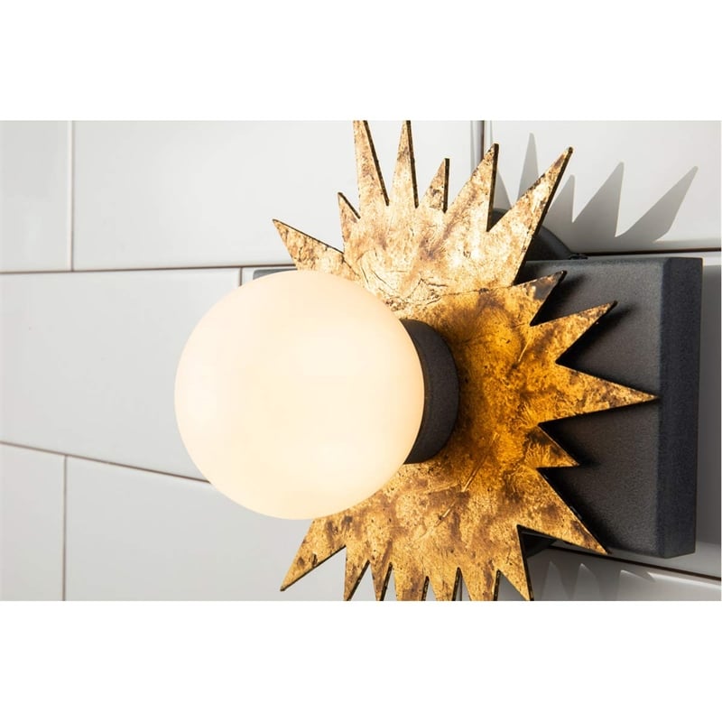 Lucas McKearn Soleil 1-light Metal Bath Vanity Light in Gold/Weathered Zinc