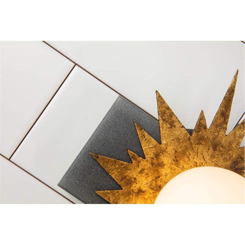 Lucas McKearn Soleil 1-light Metal Bath Vanity Light in Gold/Weathered Zinc