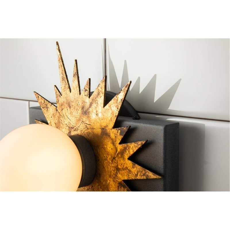 Lucas McKearn Soleil 1-light Metal Bath Vanity Light in Gold/Weathered Zinc