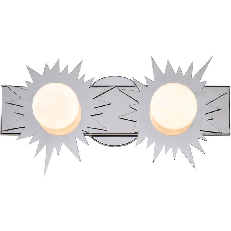 Lucas McKearn Soleil 2-light Metal Bath Vanity Light in Polished Chrome