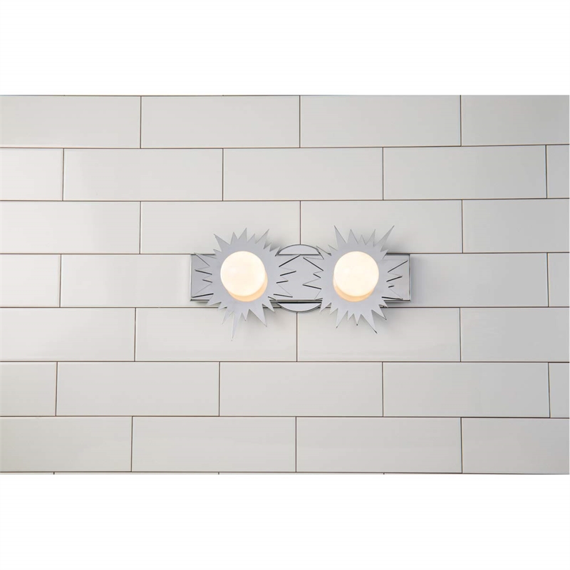 Lucas McKearn Soleil 2-light Metal Bath Vanity Light in Polished Chrome