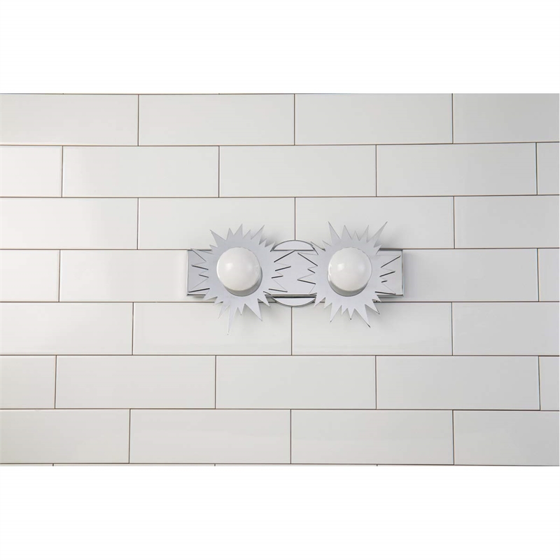 Lucas McKearn Soleil 2-light Metal Bath Vanity Light in Polished Chrome