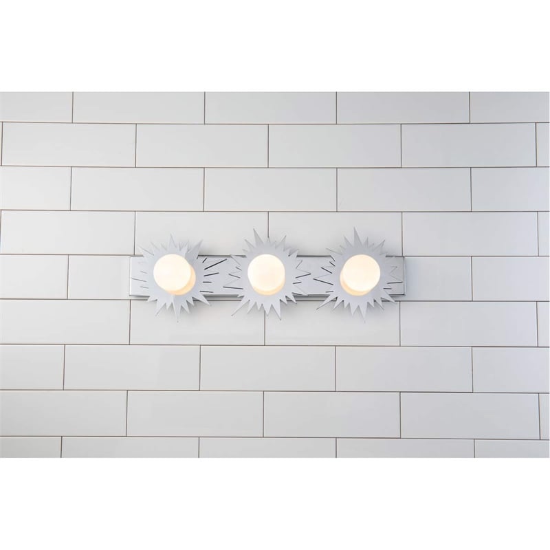 Lucas McKearn Soleil 3-light Metal Bath Vanity Light in Polished Chrome