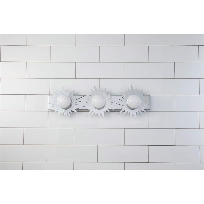 Lucas McKearn Soleil 3-light Metal Bath Vanity Light in Polished Chrome