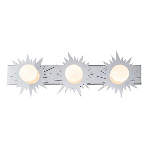 lucas mckearn soleil 3-light metal bath vanity light in polished chrome