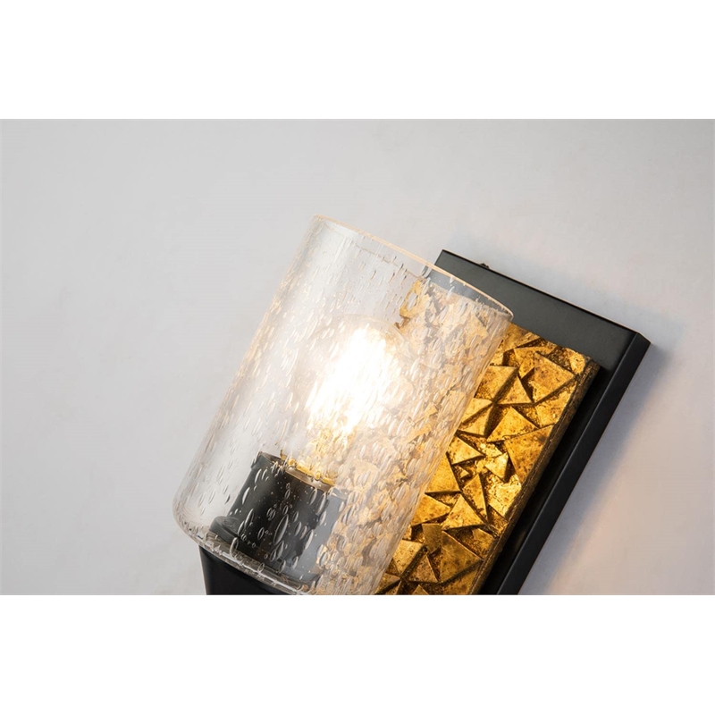 Lucas McKearn Bocage 1-light Metal Bath Vanity Light in Matte Black/Gold