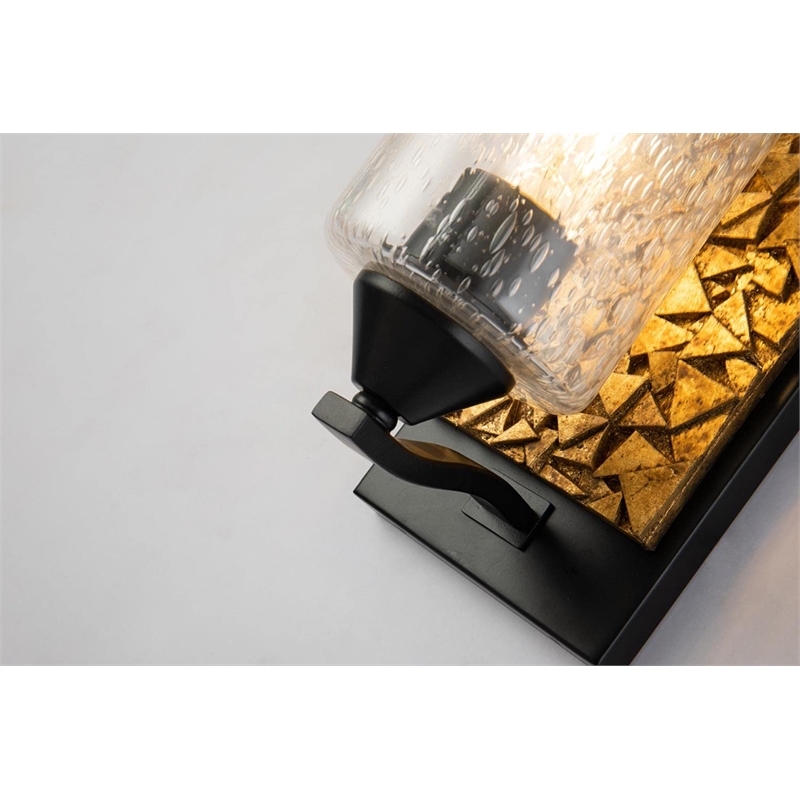 Lucas McKearn Bocage 1-light Metal Bath Vanity Light in Matte Black/Gold