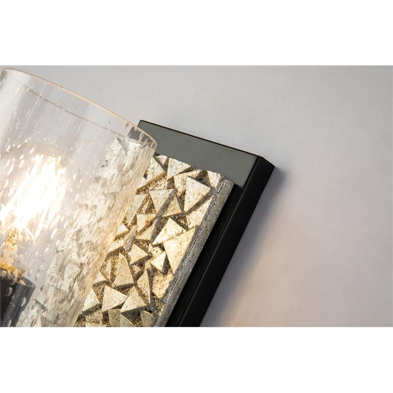 Lucas McKearn Bocage 1-light Metal Bath Vanity Light in Matte Black/Silver