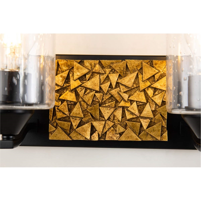 Lucas McKearn Bocage 2-light Metal Bath Vanity Light in Matte Black/Gold