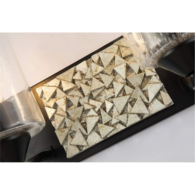 Lucas McKearn Bocage 2-light Metal Bath Vanity Light in Matte Black/Silver