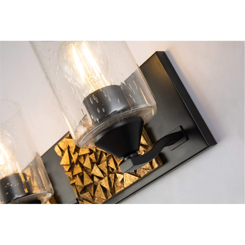 Lucas McKearn Bocage 3-light Metal Bath Vanity Light in Matte Black/Gold