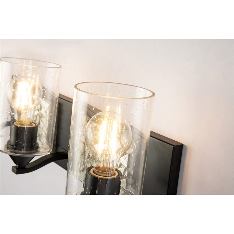 Lucas McKearn Bocage 3-light Metal Bath Vanity Light in Matte Black/Silver