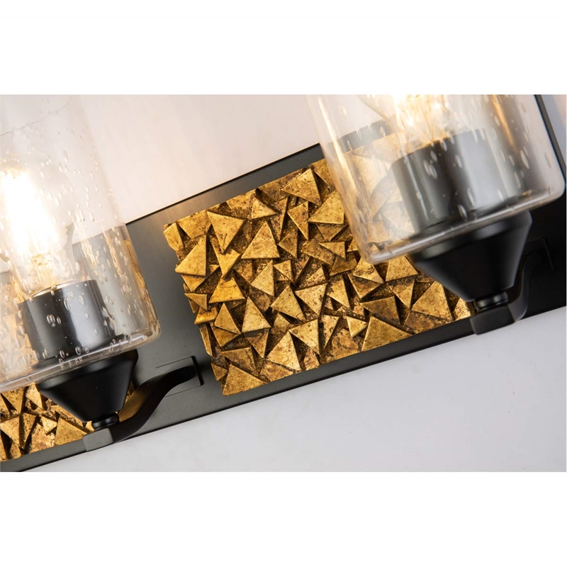 Lucas McKearn Bocage 4-light Metal Bath Vanity Light in Matte Black/Gold