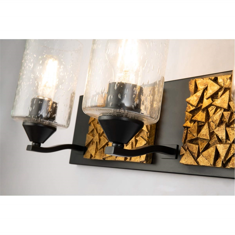 Lucas McKearn Bocage 4-light Metal Bath Vanity Light in Matte Black/Gold