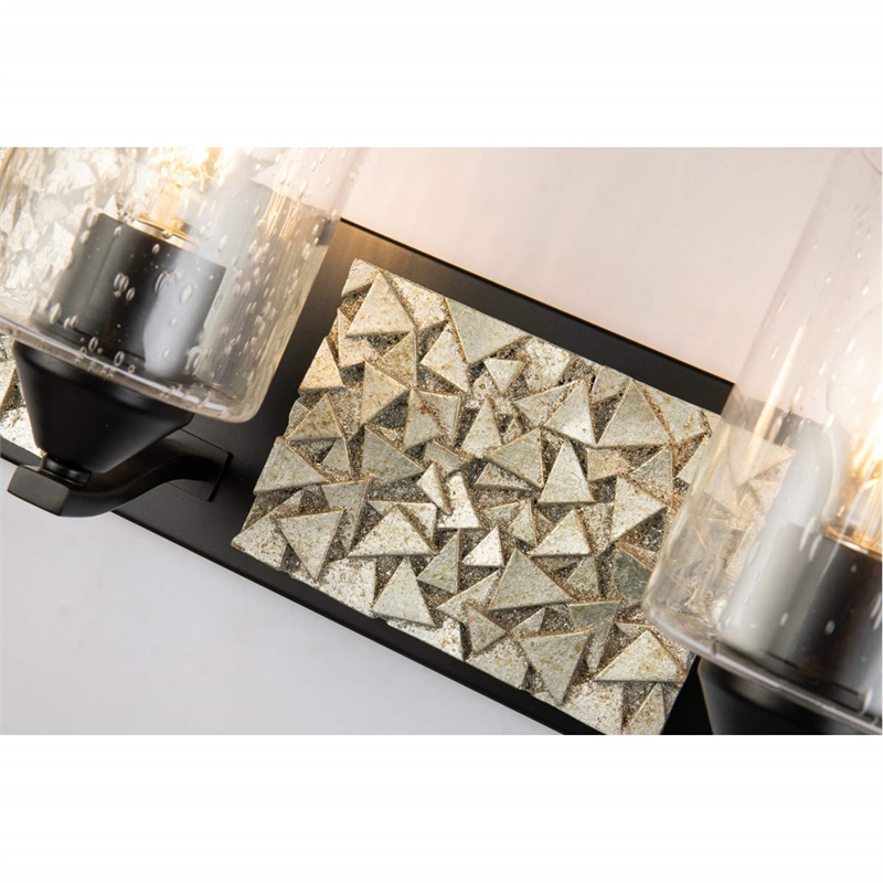 Lucas McKearn Bocage 4-light Metal Bath Vanity Light in Matte Black/Silver