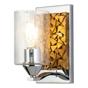 lucas mckearn bocage 1-light metal bath vanity light in polished chrome/gold