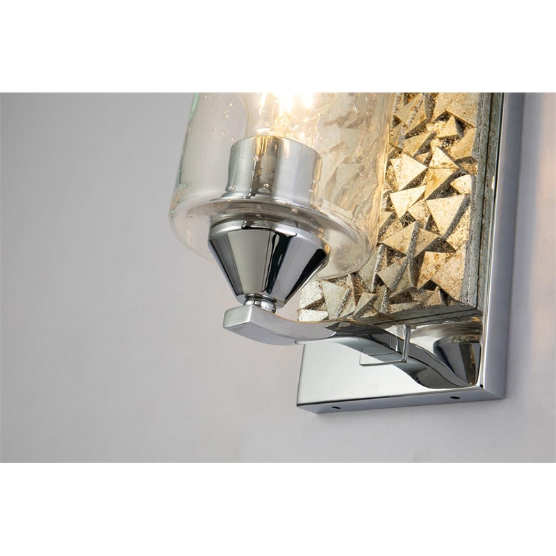 Lucas McKearn Bocage 1-light Metal Bath Vanity Light in Polished Chrome/Silver